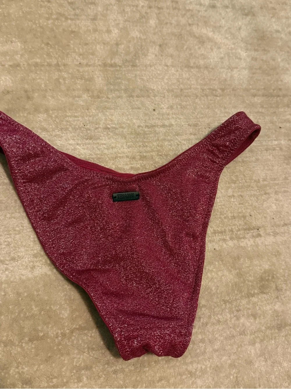 triangl swimwear Shimmery Wine Red Bikini Set - Discontinued Romy Bikini w/ Bag